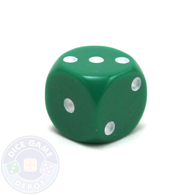 12mm Green 6-sided Dice - Singles and Bulk Options | Dice Game Depot