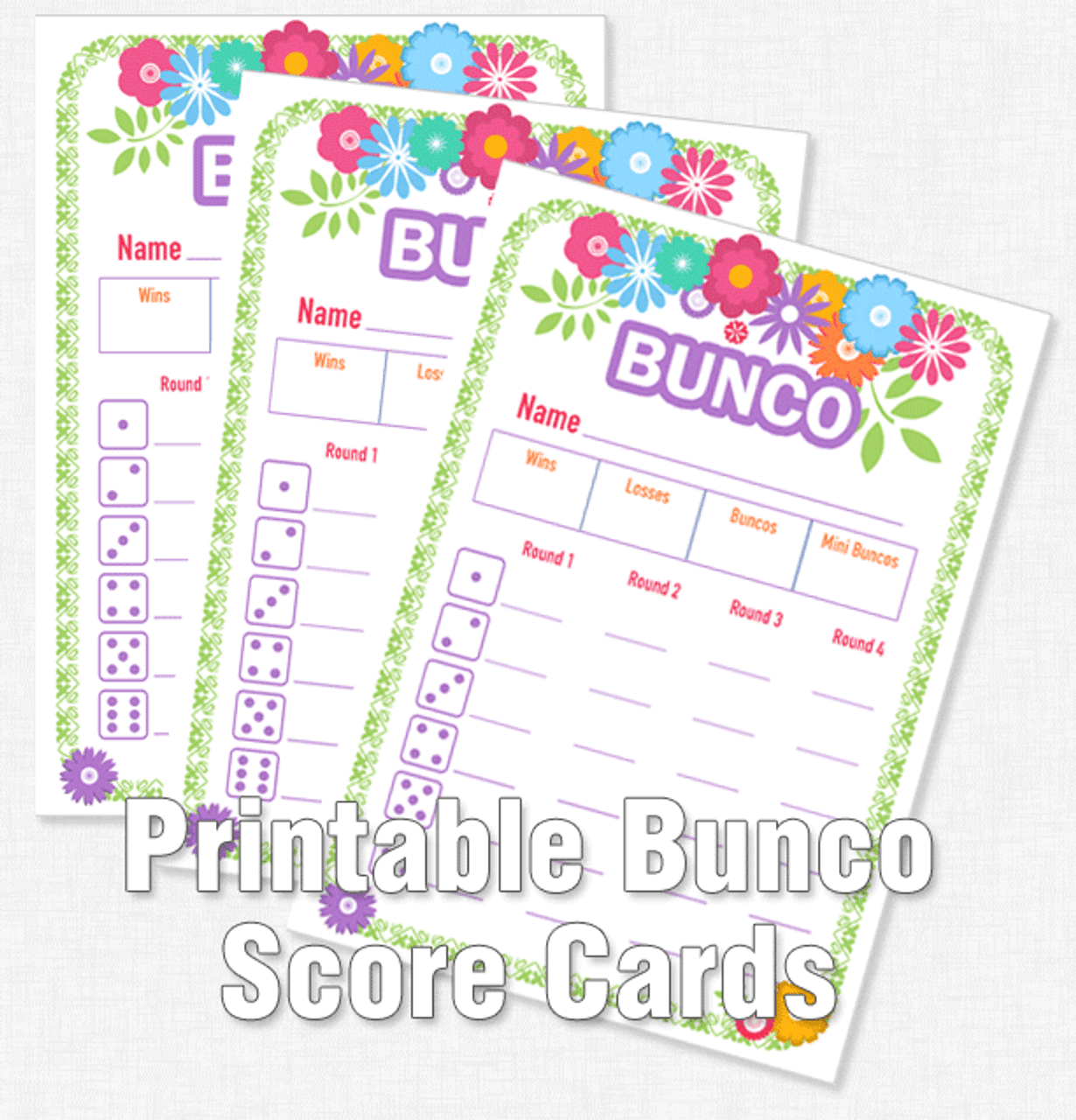 Printable Flower Bunco Score Cards - Dice Game Depot freebies-bunco-printables