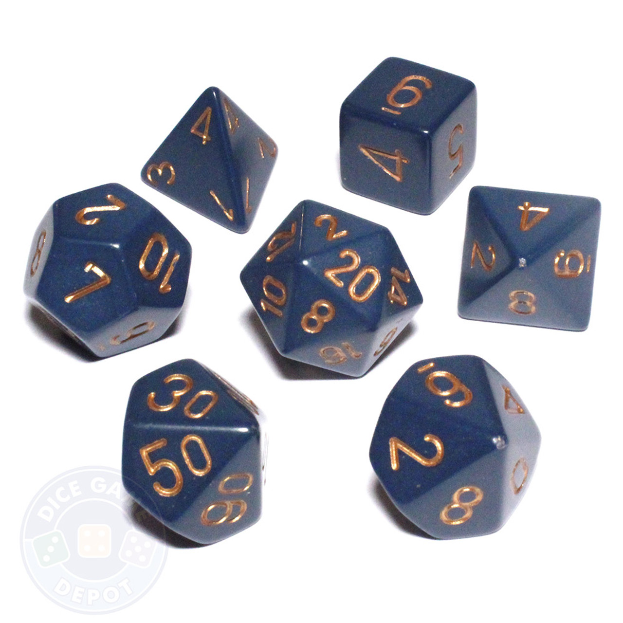 DND Dice Set-Chessex D&D Dice-16mm Opaque Blue and White Plastic Polyhedral Dice Set-Dungeons and Dragons Dice Includes 7 Dice D4 D6 D8 D10 D12 D20 D% 
