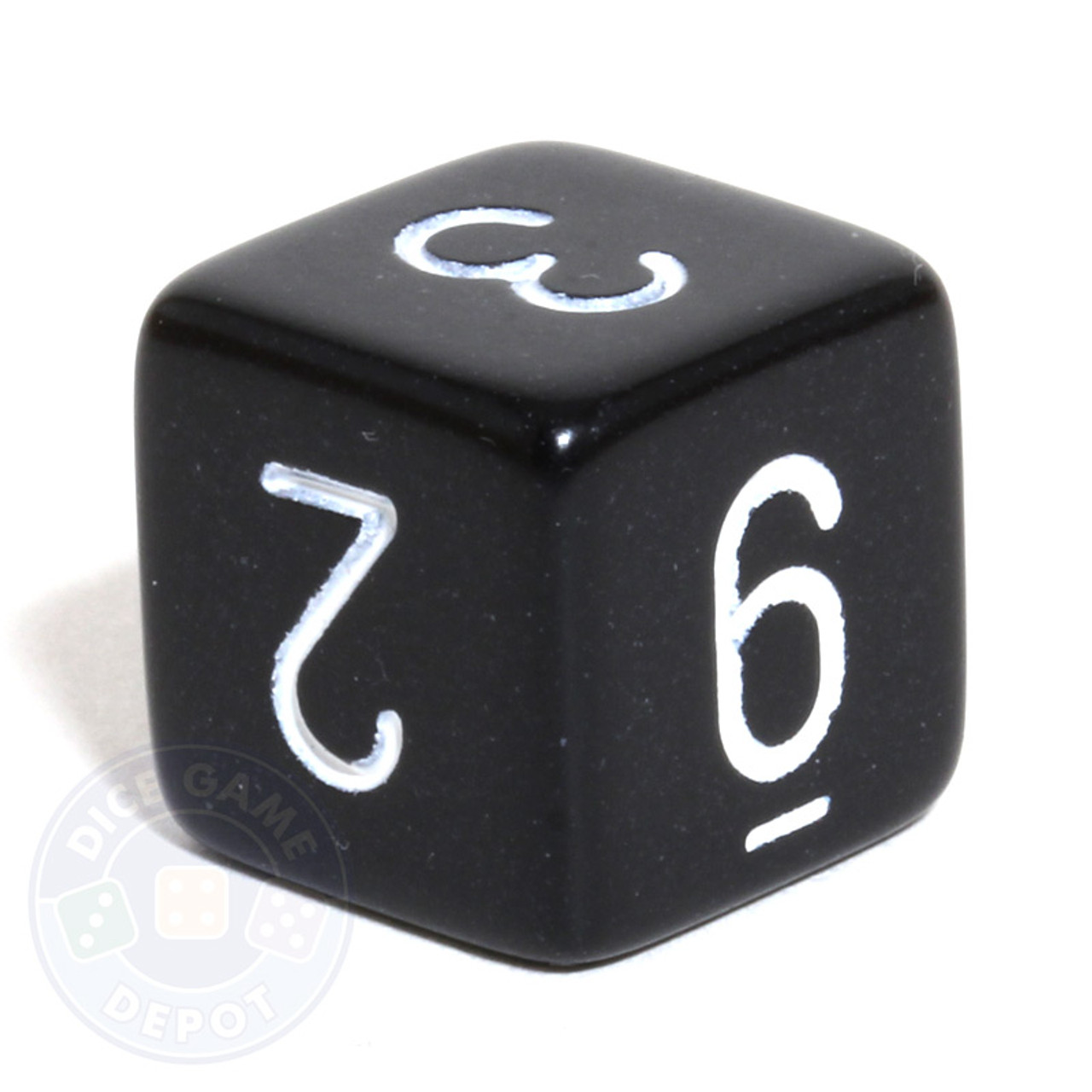 Opaque Black Numeral 6-Sided Dice (d6) For Sale | Dice Game