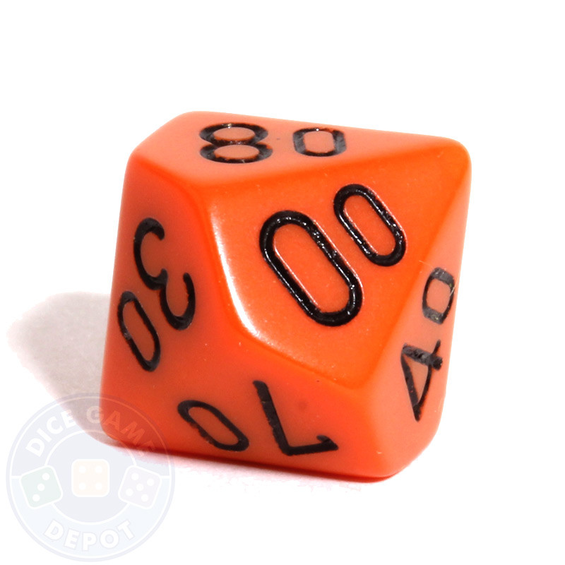 Opaque Orange 10-Sided Percentile Dice for Sale | Dice Game Depot