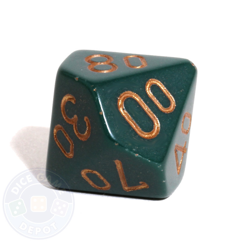 Dusty Green 10-Sided Percentile Dice For Sale | Dice Game Depot