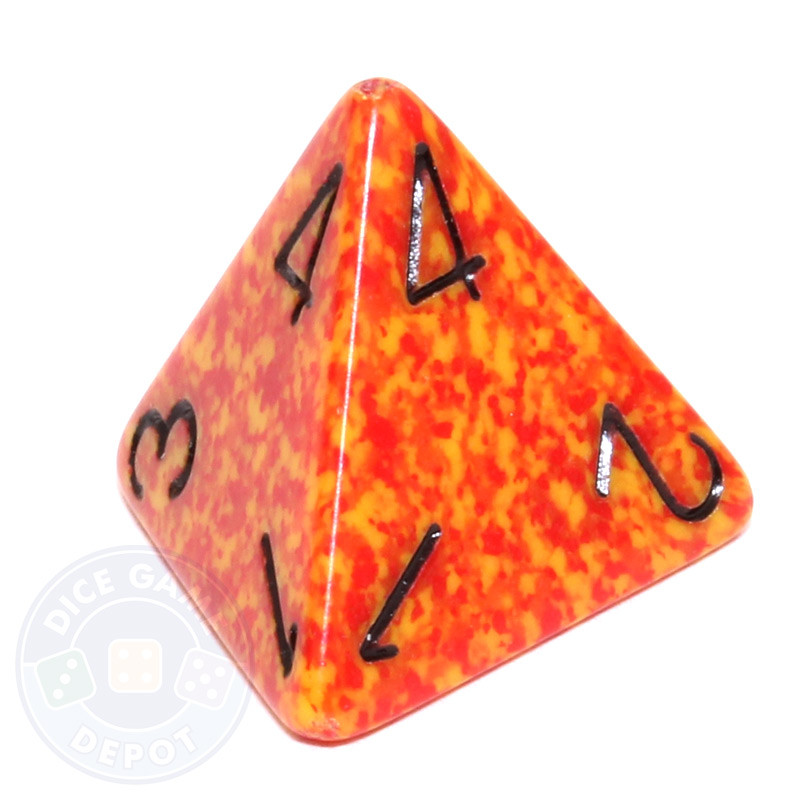Speckled Fire 4-Sided Dice (d4) For Sale | Dice Game Depot