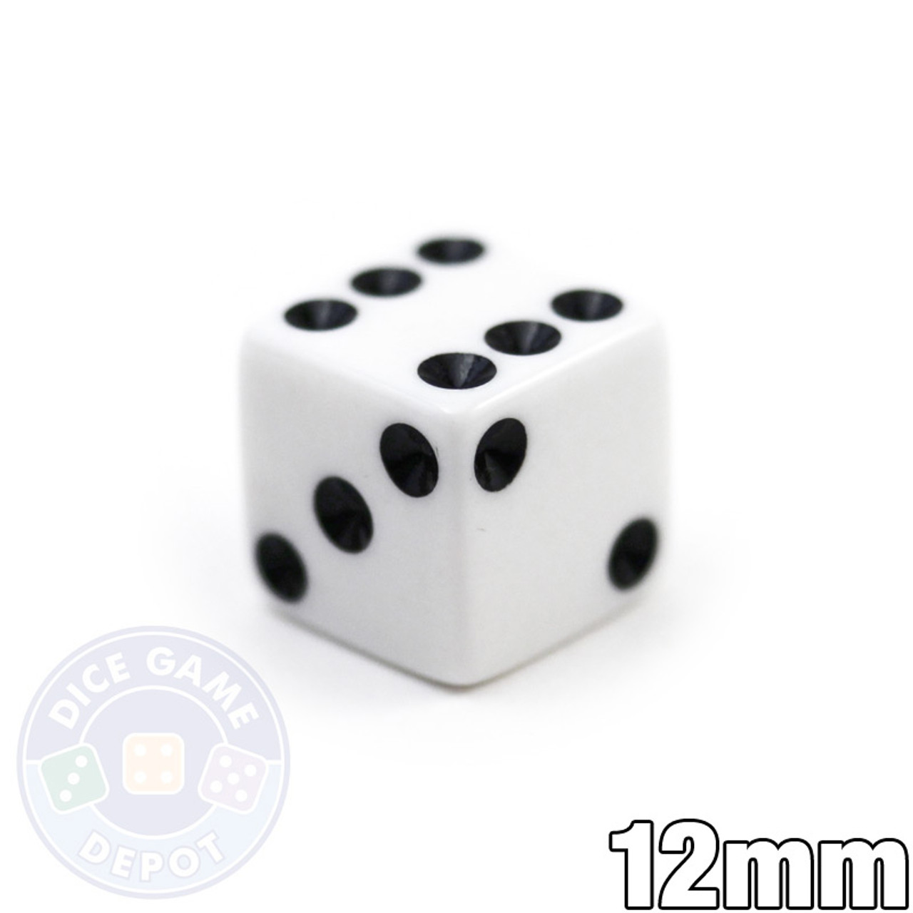 Opaque Dice - White 12mm d6