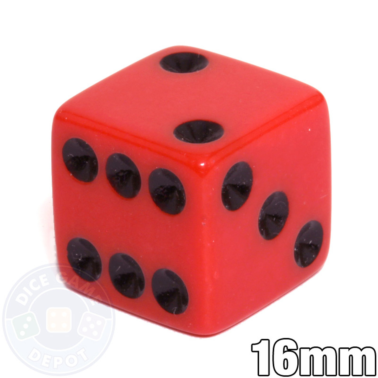 Pack of 6 D16 Koplow Games 16 Sided 20mm Opaque Dice - Red — Pippd