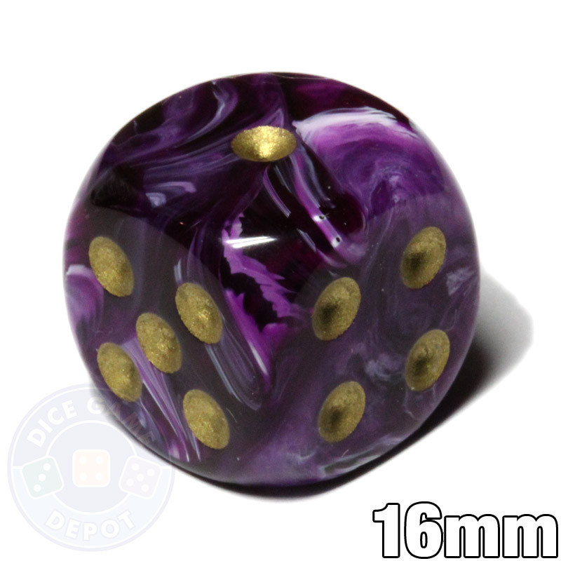 Purple Vortex 6-sided 16mm Dice | Dice Game Depot
