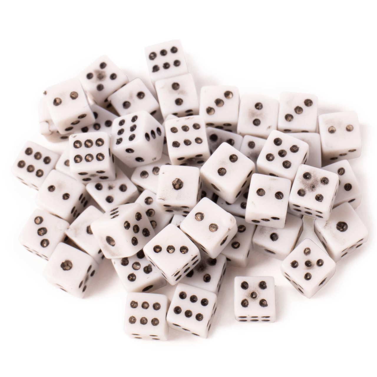 Opaque White 5mm Tiny NEW Dice Set of 25 D6 