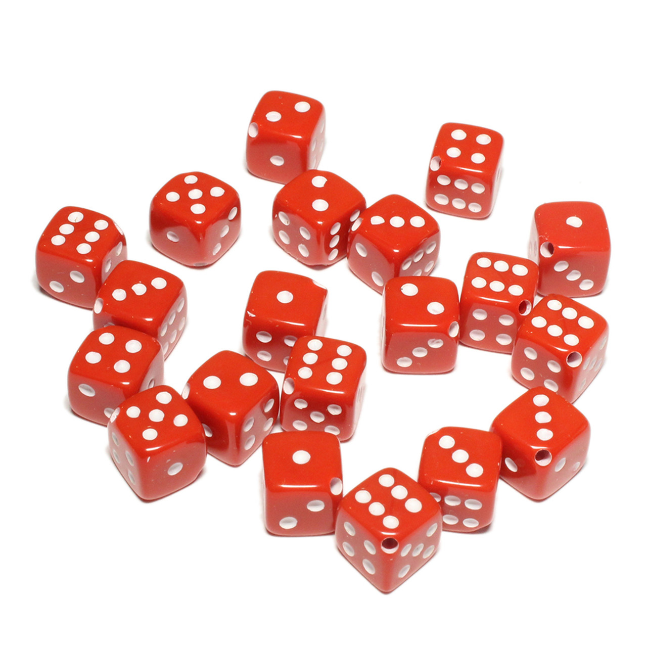 12 Dice 10mm White Colour Blue Red Numbers 6 sided Poker Board Games Yahtzee Die 