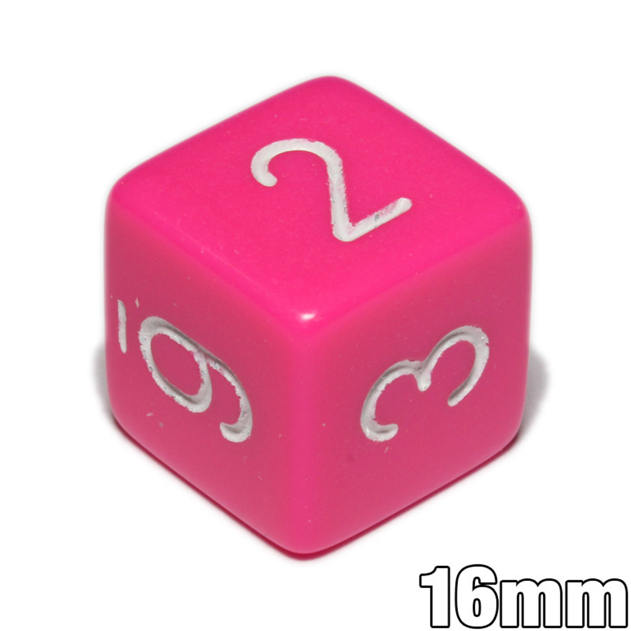 NEW 12 ASSORTED OPAQUE DICE 16mm PINK AND PURPLE 6 OF EACH COLOR FREE SHIPPING 