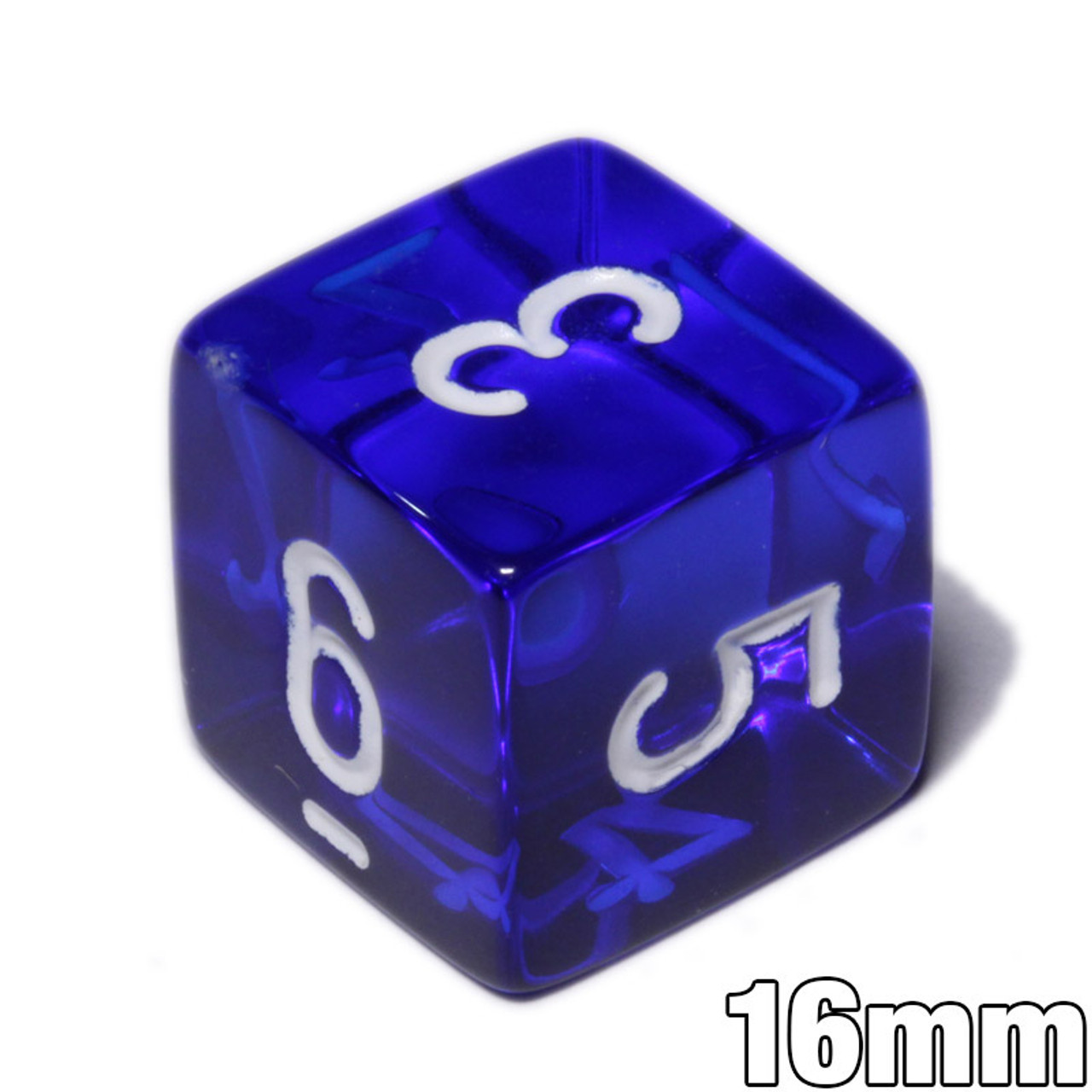 Translucent Numeral Dice - Blue d6 - Dice Game Depot