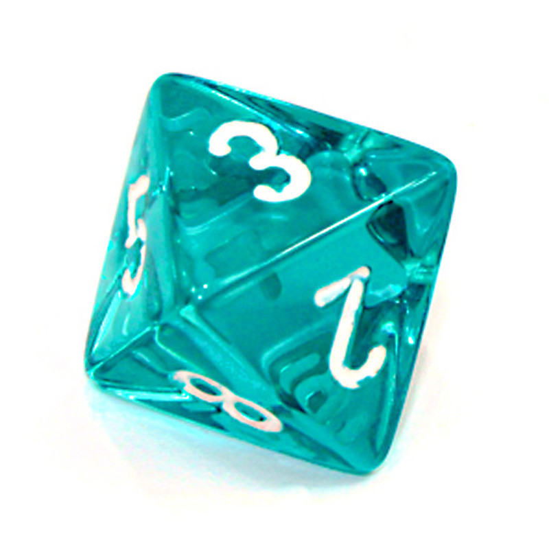 8-sided Translucent Dice - Teal | Dice Game Depot