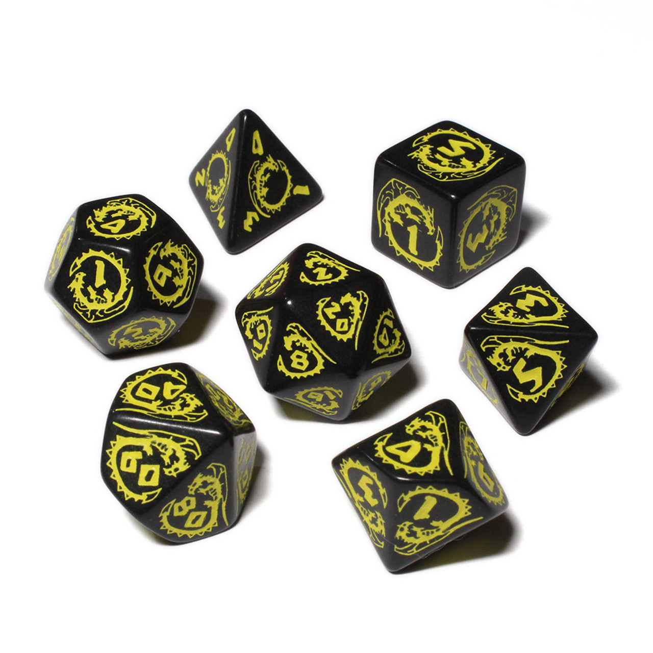 6 Pieces Opaque 18mm 12 Sided D12 Chessex Dice Yellow with Black 