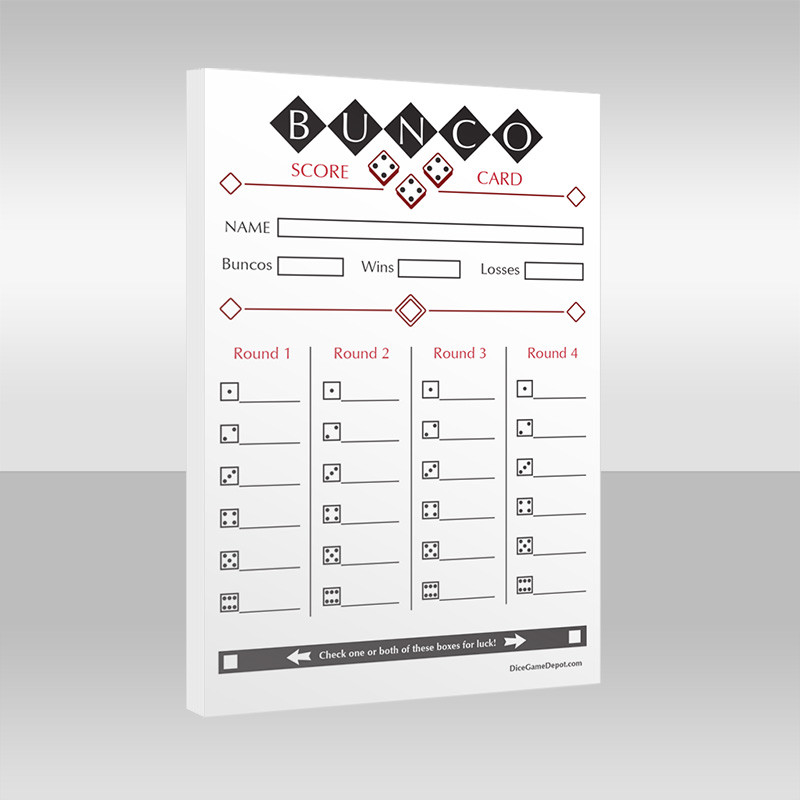 Bunco Score Cards - Pad of 50 Tear-off Sheets - Dice Game Depot