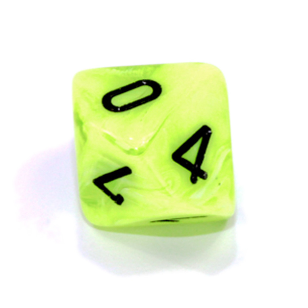 10-Sided Vortex Dice (d10) - Bright Green - Dice Game Depot