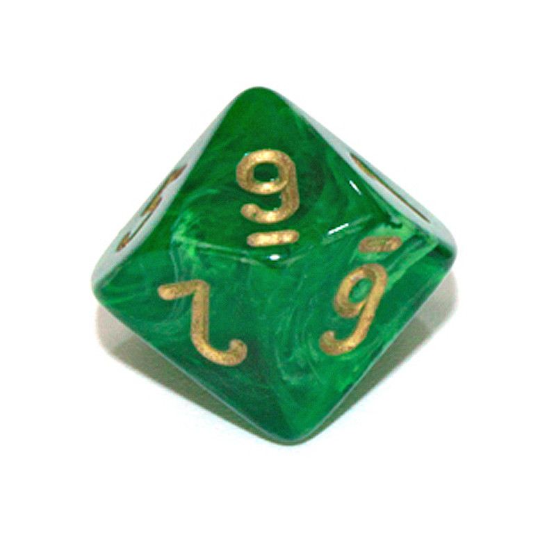10-sided Vortex Dice - Green | Dice Game Depot