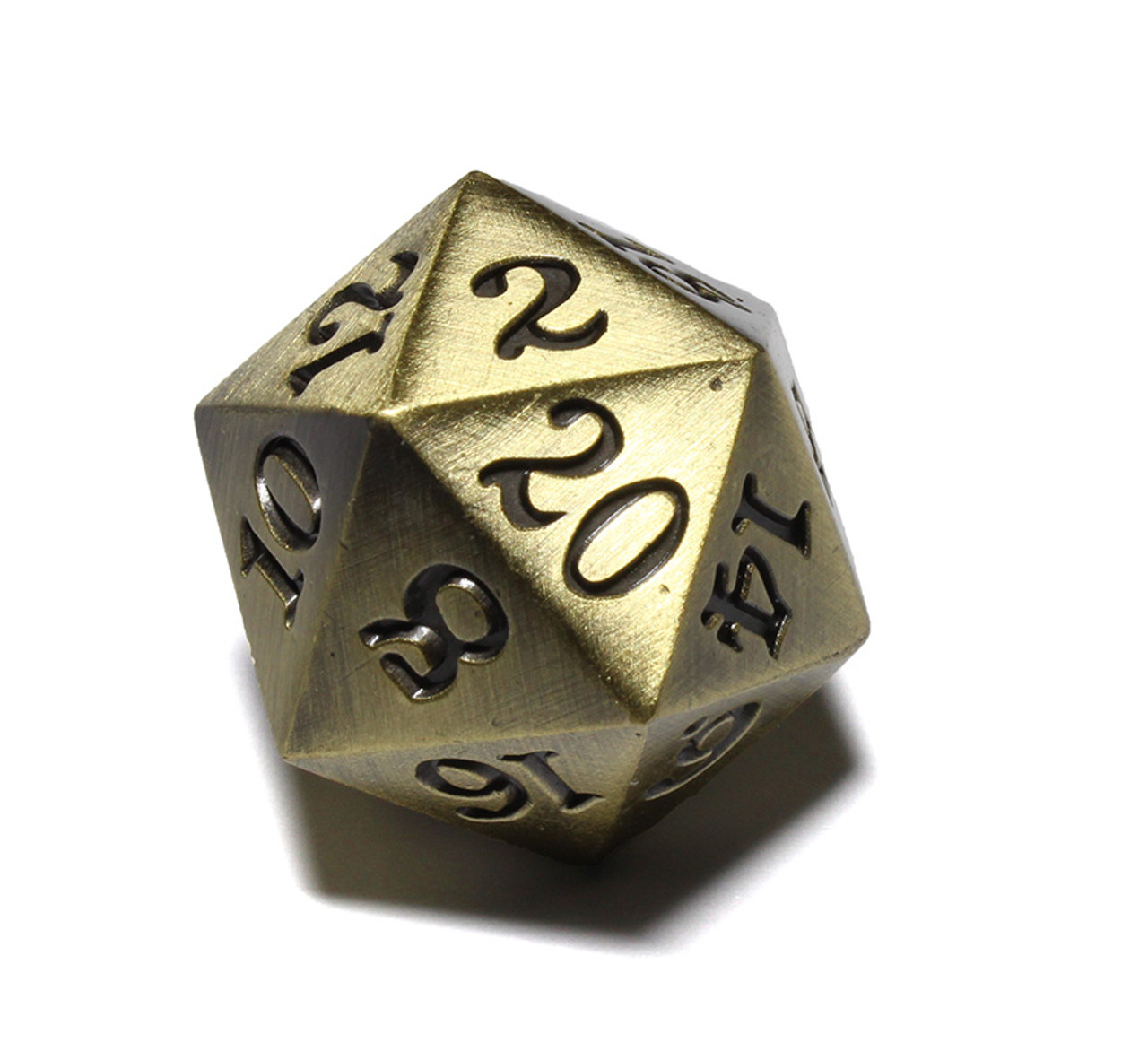 Legendary Bronze D20 Dice - Metal Single 20 Sided Dice - Easy