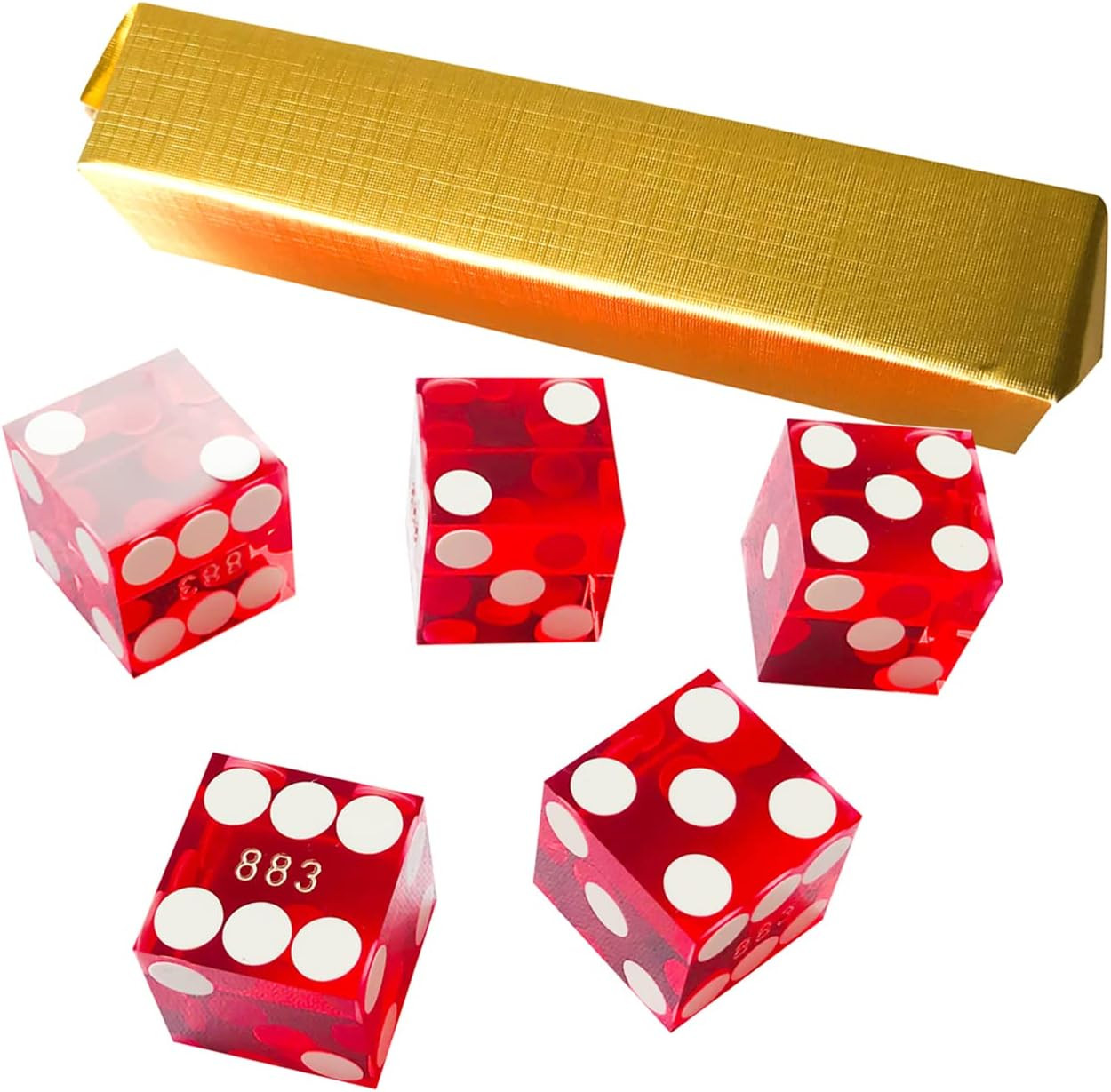 Casino Dice - Red - Set of 5 | Dice Game Depot