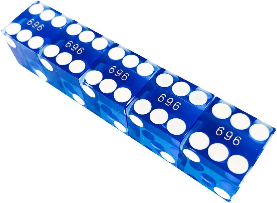 Casino Dice - Blue - Set of 5 | Dice Game Depot