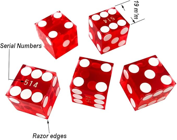 Casino Dice - Red and Blue - Set of 10 | Dice Game Depot