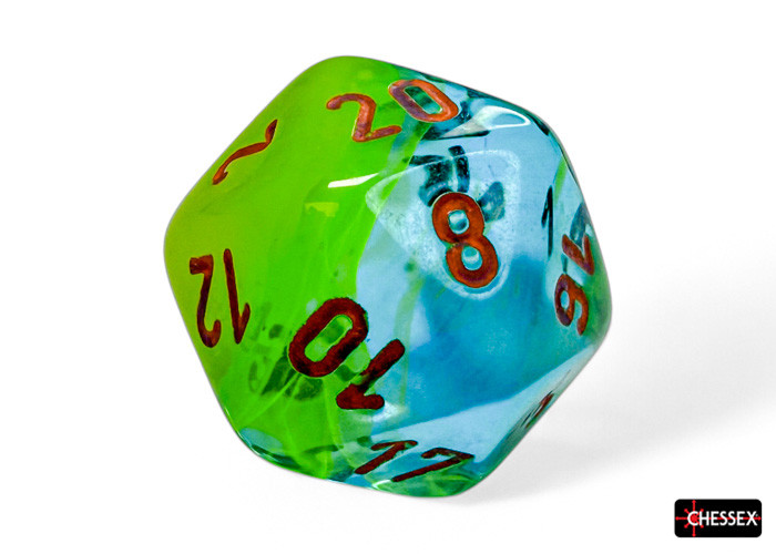 Plasma Green and Teal Gemini TTRPG/DnD Dice Set | Dice Game Depot