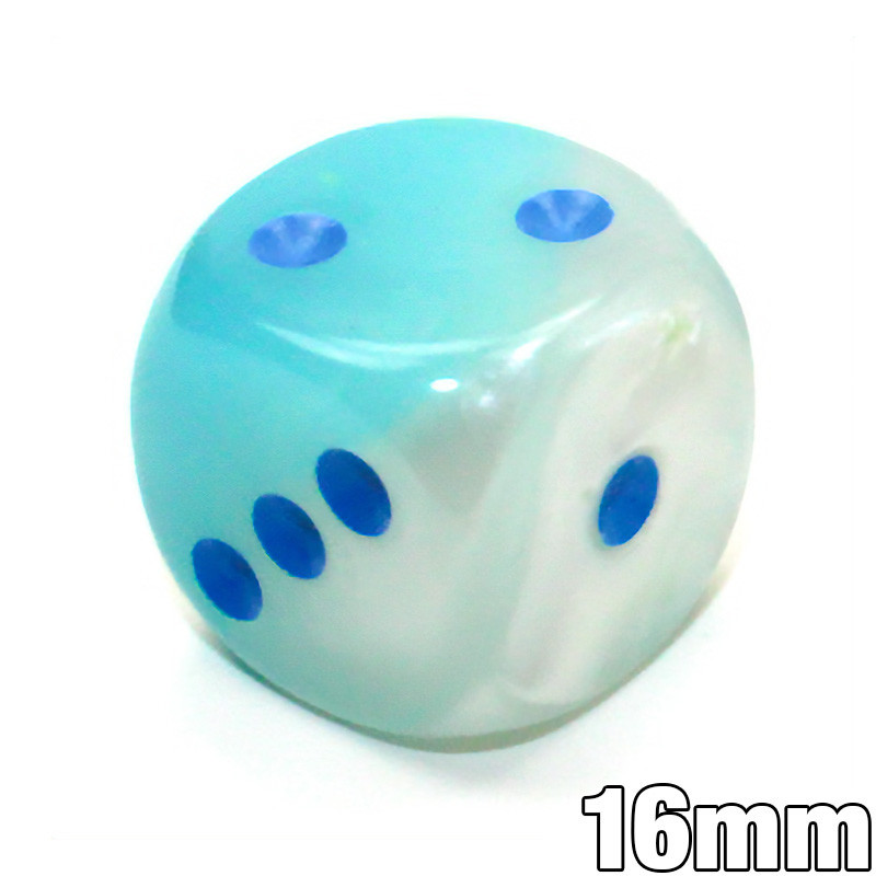 Pearl and Turquoise Gemini 6-sided Dice for Sale | Dice Game Depot