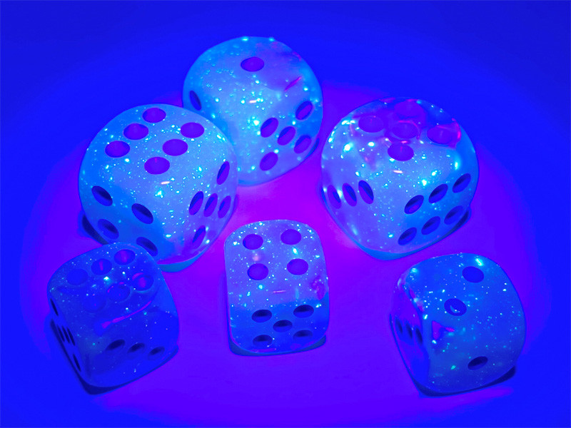 Set of 36 Gemini Dice - Pearl and Turquoise 12mm | Dice Game Depot