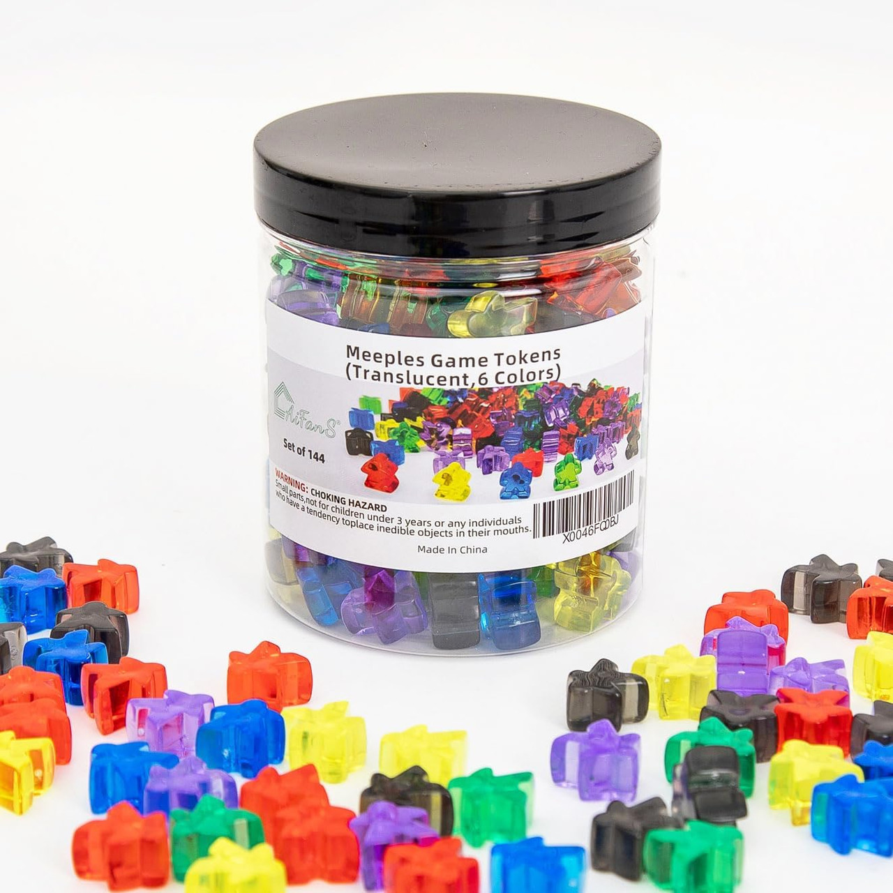 Pack of 144 Translucent Meeple Game Pieces | Dice Game Depot