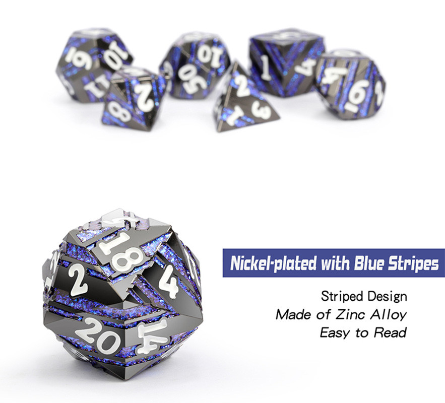 Striped Metal Dice Set - Stargate | Dice Game Depot