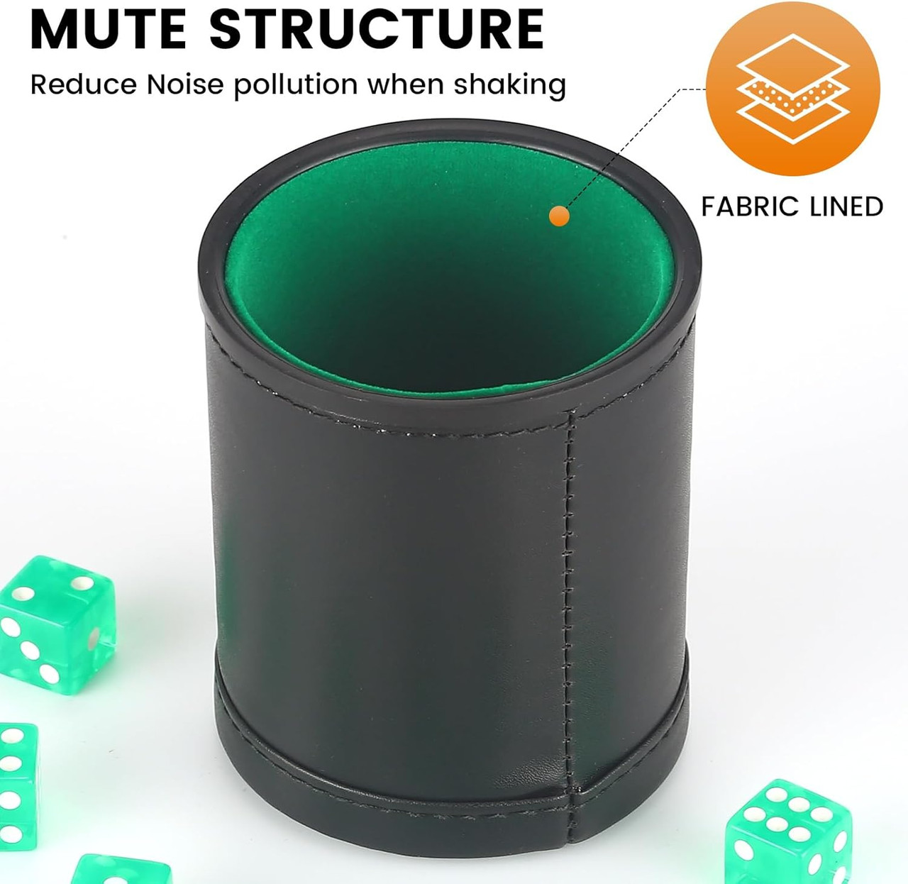 Dice Cups Kit - 5 Cups with Matching Dice | Dice Game Depot