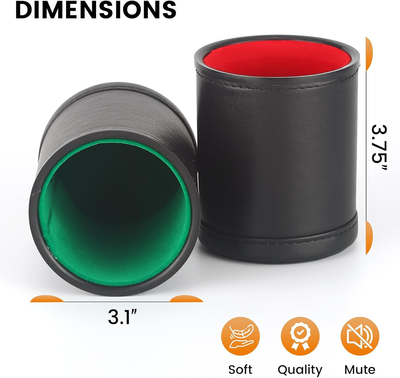 Dice Cups Kit - 5 Cups with Matching Dice | Dice Game Depot