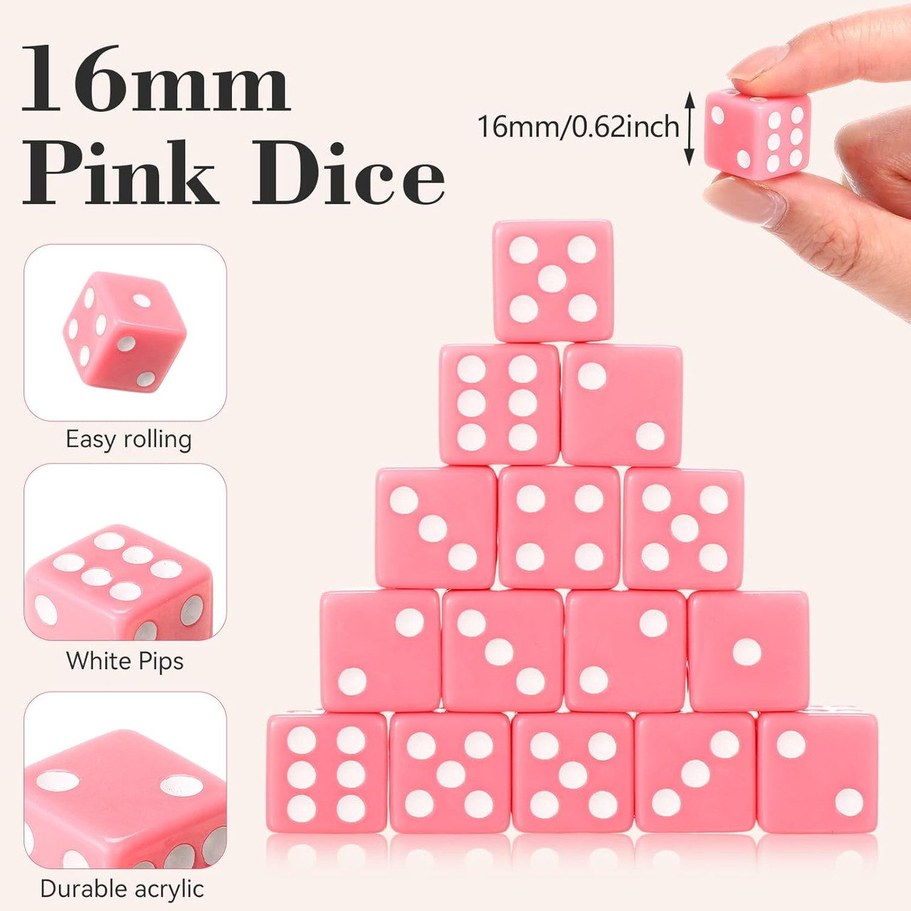 6-sided Opaque Pink Dice - Set of 30 | Dice Game Depot