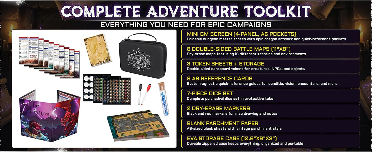Portable Game Master Adventure Toolkit – All‑in‑One Travel DM Kit