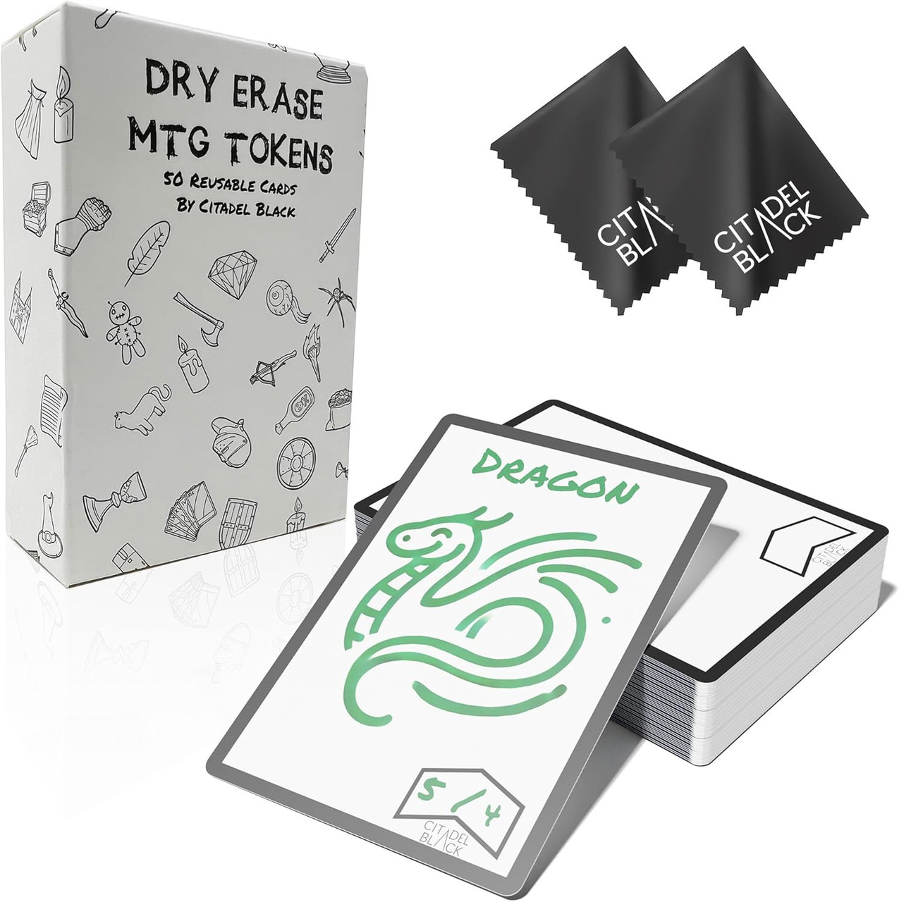 Dry-Erase MTG Blank Cards Set of 50 with 2 Erasers | Dice Game Depot Dry-Erase MTG Blank Cards Set of 50 with 2 Erasers | Dice Game Depot