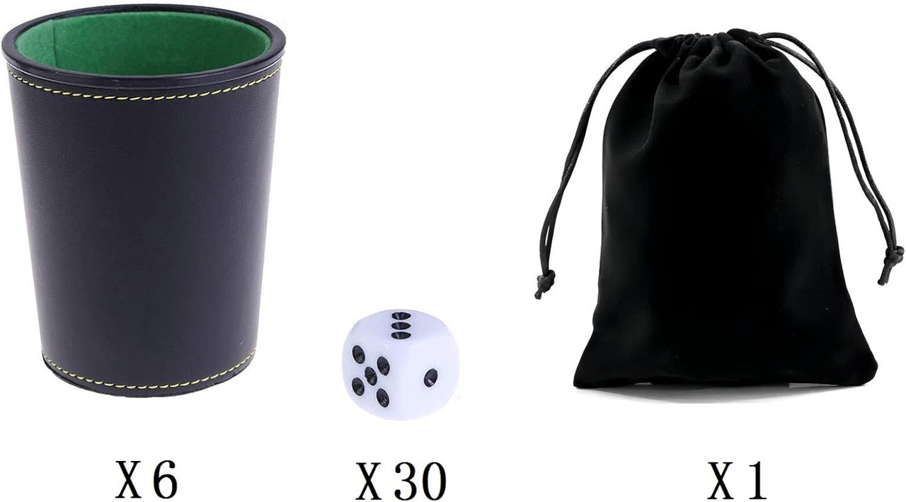 Dice Cups Pack of 6 with Green Lining | Dice Game Depot
