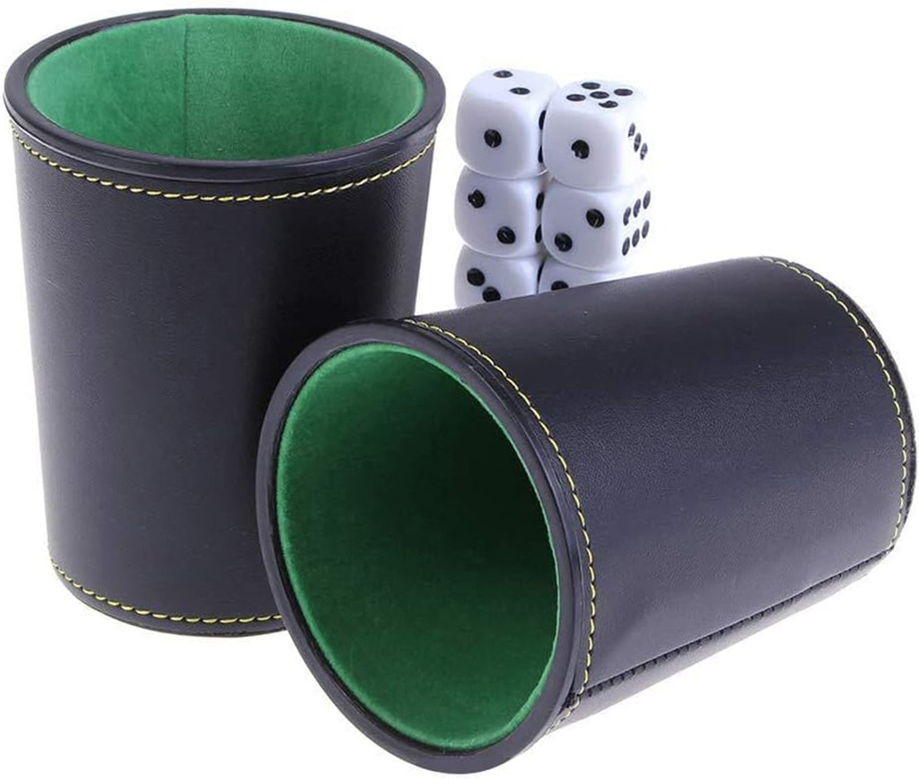 Dice Cups Pack of 6 with Green Lining | Dice Game Depot