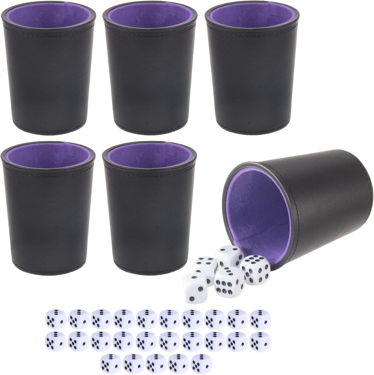 Dice Cups Pack of 6 with Purple Lining | Dice Game Depot