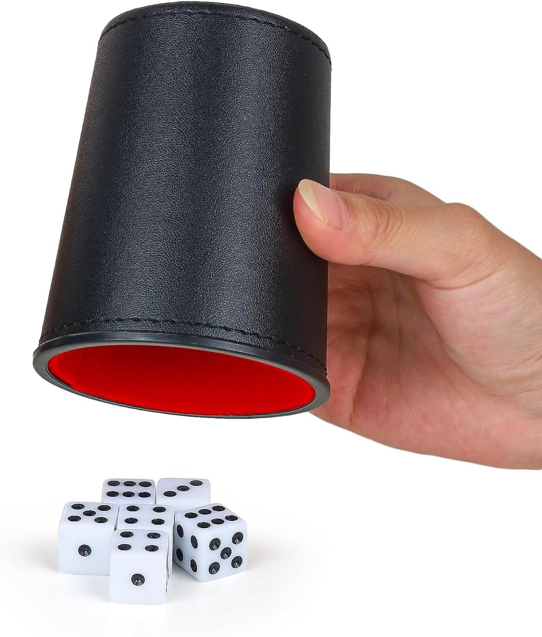 Dice Cups Pack of 6 with Red Lining | Dice Game Depot