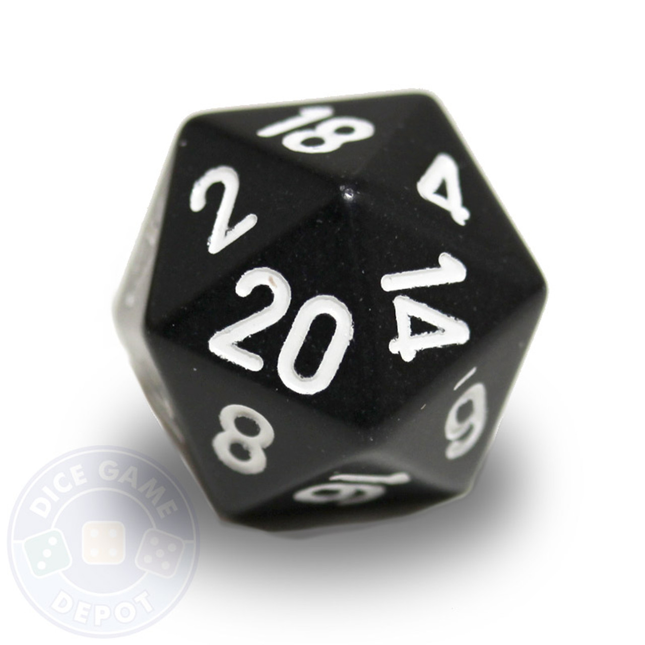 Opaque Black 20-sided Dice for Sale (d20)