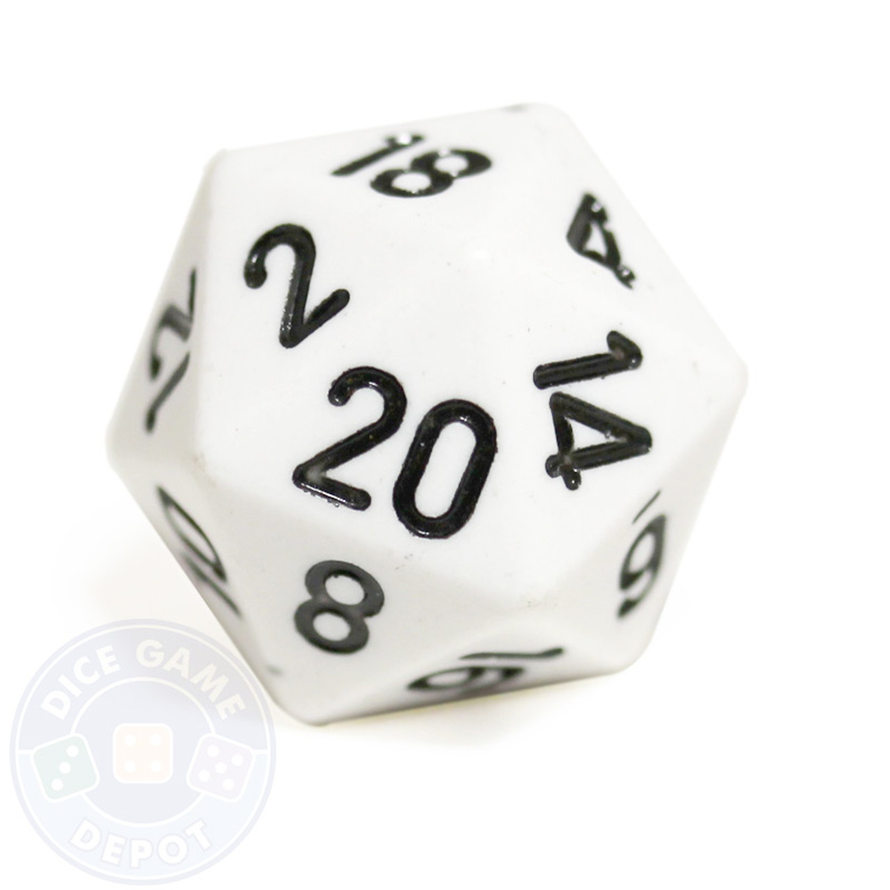 20-Sided Opaque Dice (d20) - White