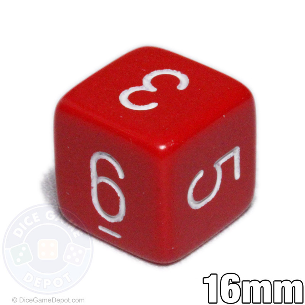 Opaque Numeral Dice - Red d6 - Dice Game Depot