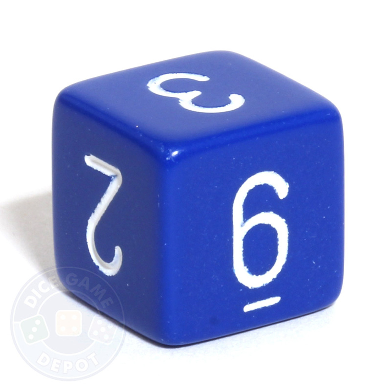 Opaque Numeral Dice - Blue d6