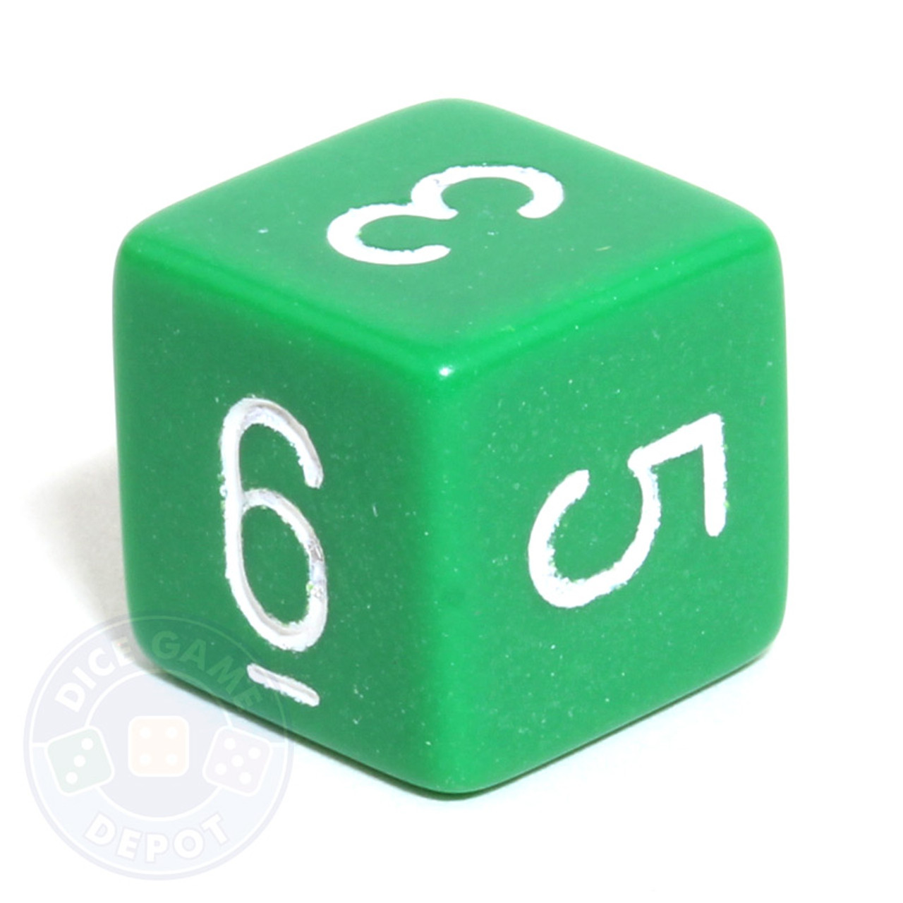 Opaque Numeral Dice - Green d6