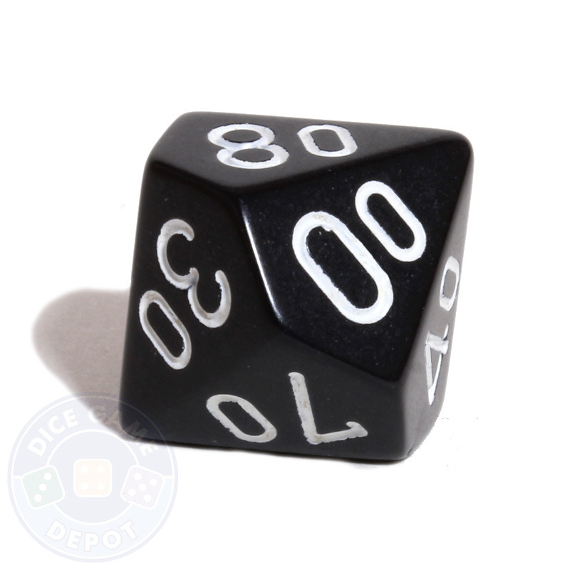 10 Sided Tens Opaque Dice Black Dice Game Depot