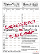 Printable Retro-themed Bunco Score Cards and Table Tallies | Dice Game ...