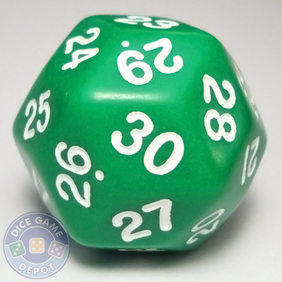 Big 30sided green gaming dice for sale