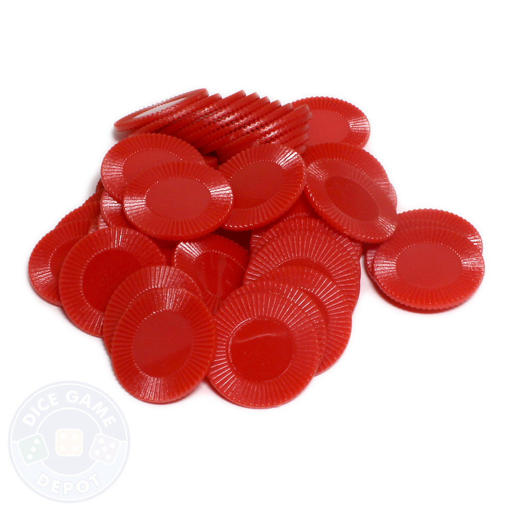 Mini Poker Chips Set of 50 Red Dice Game Depot
