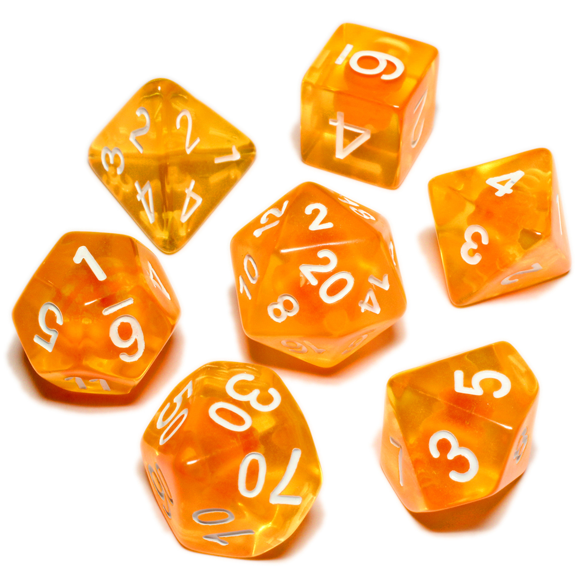 Orange Vortex DnD Dice Set for Sale Dice Game Depot