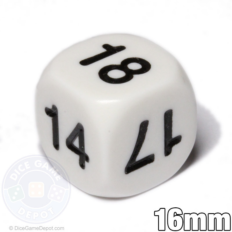 6sided dice with numerals Dice Game Depot