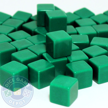 Blank green dice - 16mm - Set of 1000
