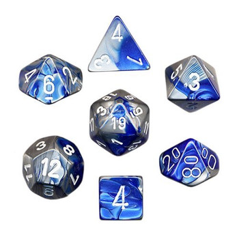 Gemini Blue and Steel dice set